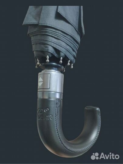 Зонт с кожаной ручкой / антиветер / автомат