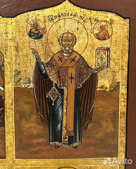 Икона Четырехчастная (Николай, Дмитрий, Параскева)