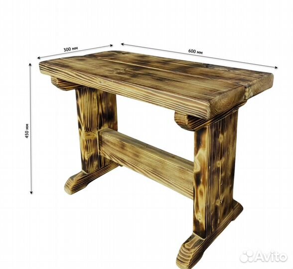 Лавка деревянная из массива сосны