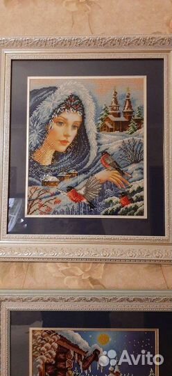 Картина вышивка бисером подарок на новый год