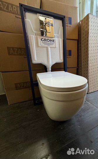 Унитаз Azario Tornado, инсталляция Grohe