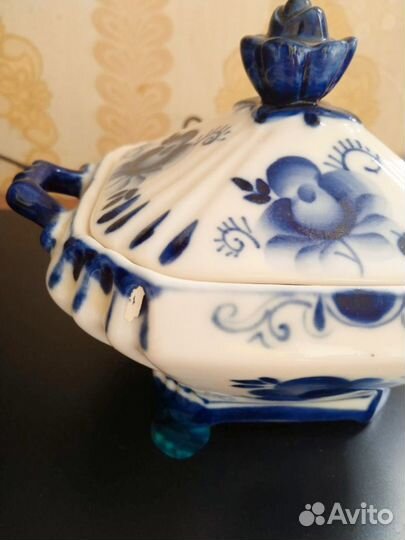 Сахарница СССР гжель роза