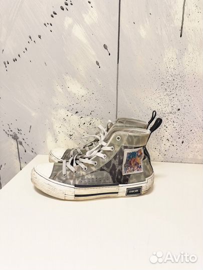 Кеды Dior B23 Leopard Print Logo High Оригинал