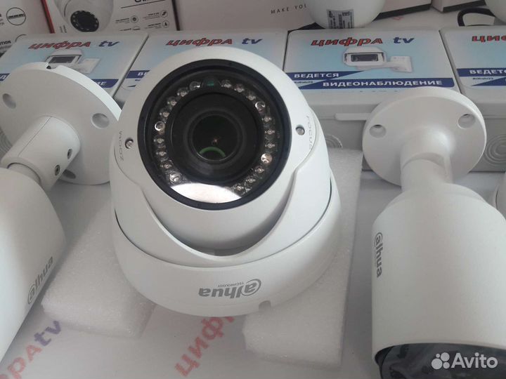 Комплект видеонаблюдения 4Мп Dahua 8 камер zoom 4x