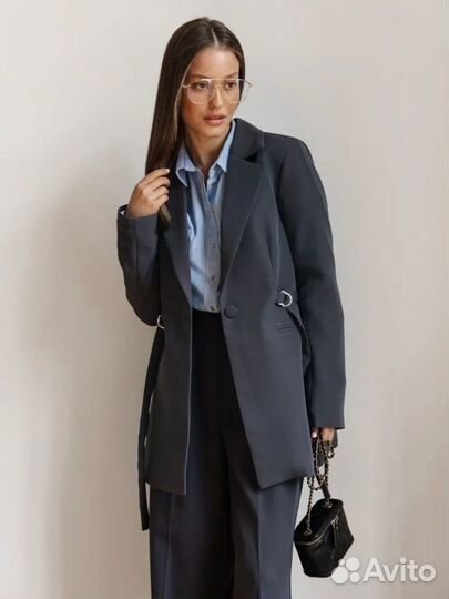 Брючный костюм s,m,l новый темно-серый