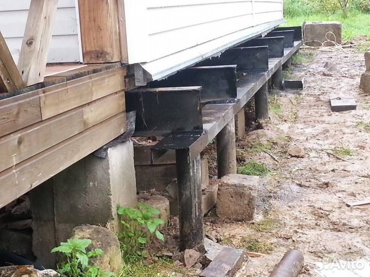 Фундамент. Ремонт фундамента. Подъём домов