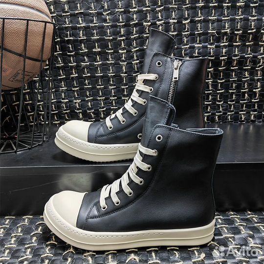 Кроссовки Rick owens mainline leather ramones high
