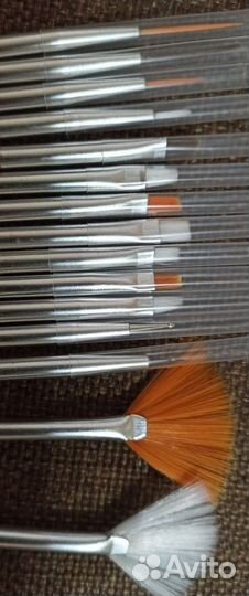 Набор кистей для маникюра и дизайна ногтей 15 шт