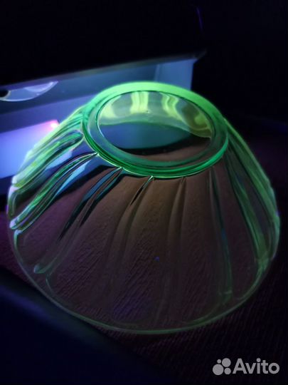 Ваза Урановое стекло салатник 1кдо СССР