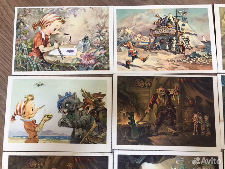 Открытки Буратино 1955г
