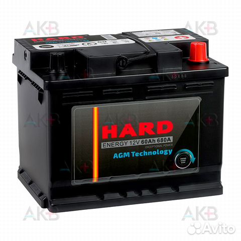 Аккумулятор автомобильный hard AGM 60Ah 680A (242x
