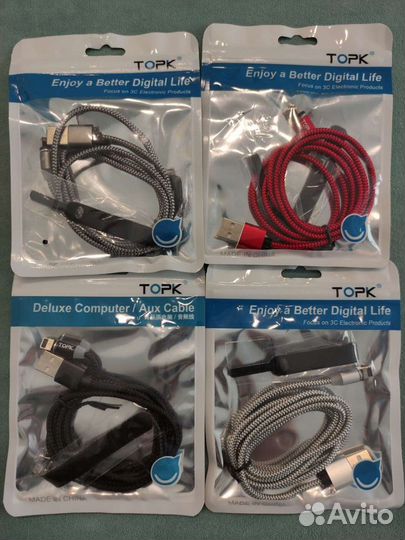 Магнитный кабель type-c, micro usb, iPhone topk