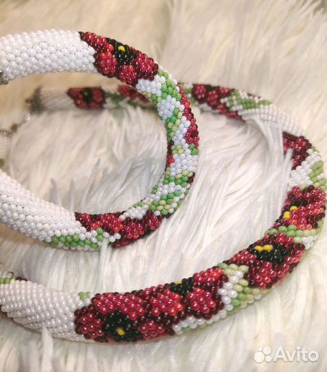 Украшение из бисера Комплект жгут-колье и браслет