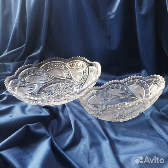 Вазы салатницы ладьи блюдо хрусталь винтаж