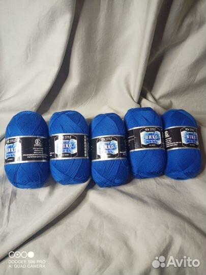 Пряжа Нико, камтекс, хлопок, василёк (019)