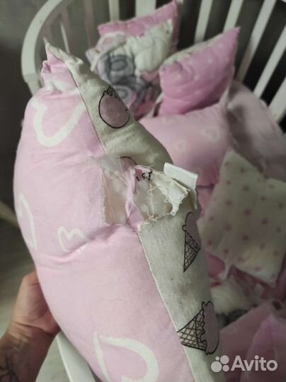 Бортики в детскую кроватку+одеяло+простынки
