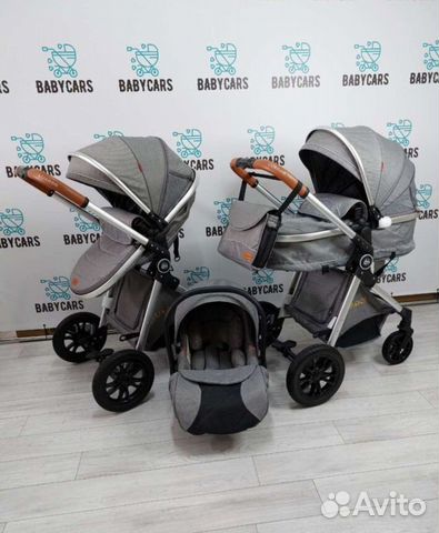 Коляска 3в1 трансформер новая (серый цвет )