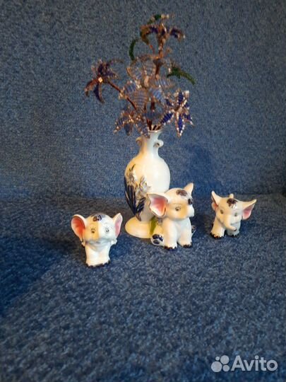 Фигурки слоники гжель