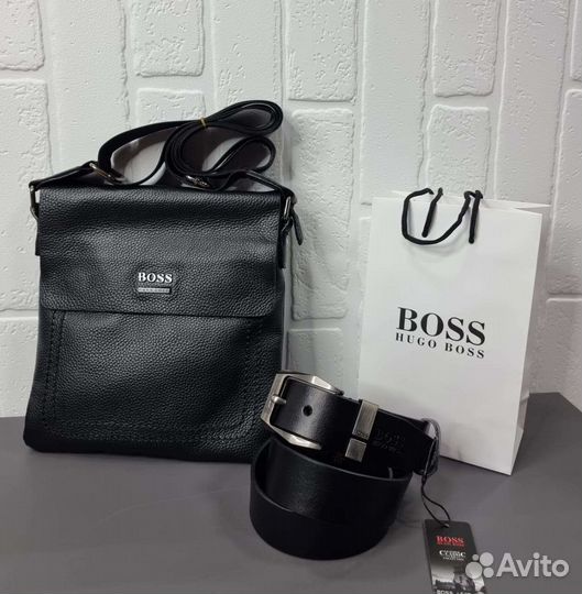 Hugo boss кожаная сумка мужская