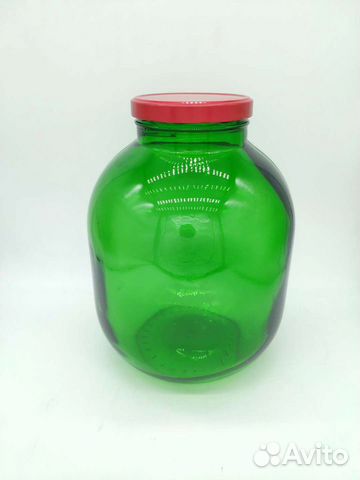Банка стеклянная зелёная 7,5л