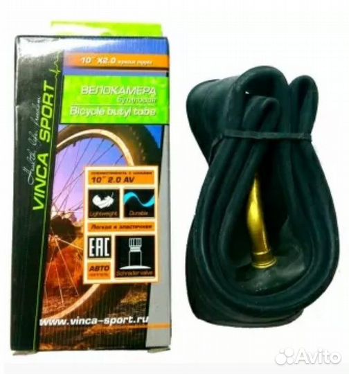 Камера 10X2.0 A/V кривой ниппель Vinca Sport