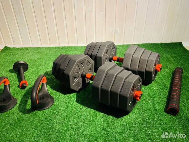 Гантели + штанга + гиря + перчатки