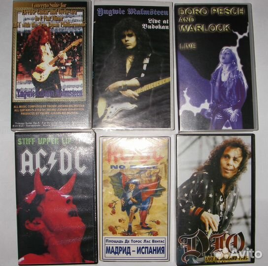 Концерты, клипы: Dio, DP, AC/DC на в/кассетах