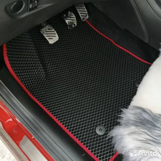 Коврики EVA 3Д на Веста 1 черный+черный