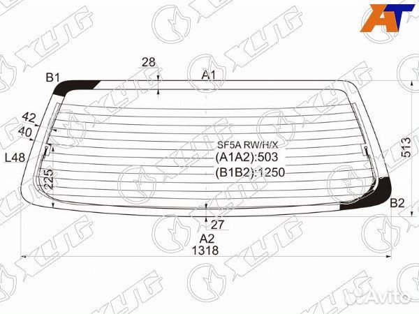 Стекло заднее subaru forester