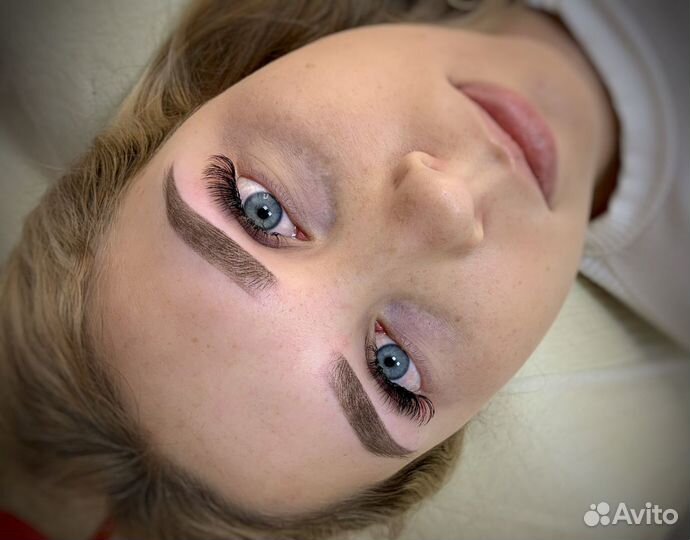 Микроблейдинг бровей. Перманентный макияж.Бархатны