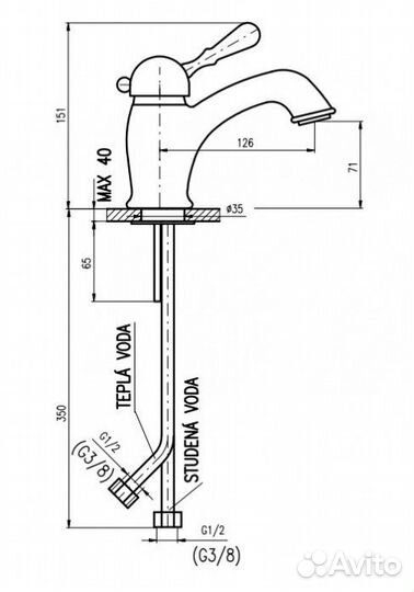 Смеситель для раковины Rav Slezak Labe L026.5SM