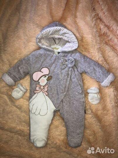 Комбинезон для девочки утепленный 62-74 бренд soso