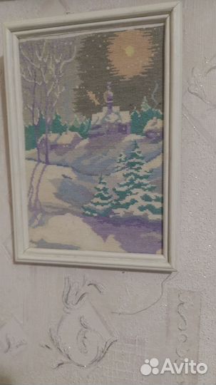Картина на шёлке 22 на 19 и вышивка31 на 22