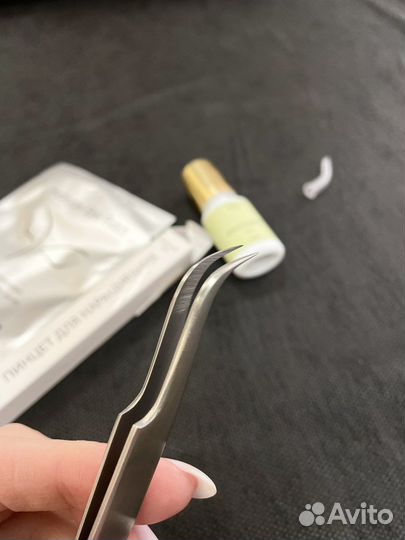 Пинцет для наращивания ресниц новый