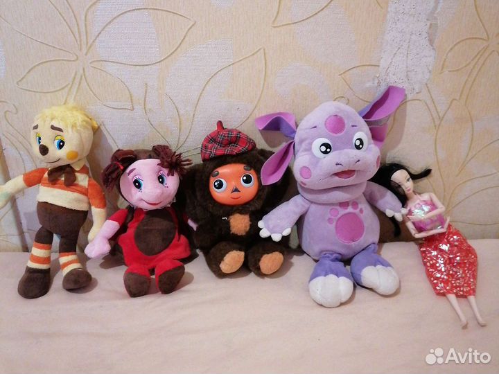 Игрушки мягкие детские лунтик чебурашка кукла