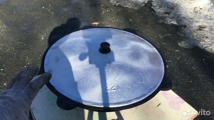 Узбекский чугунный казан 22 литра с чуг.кр