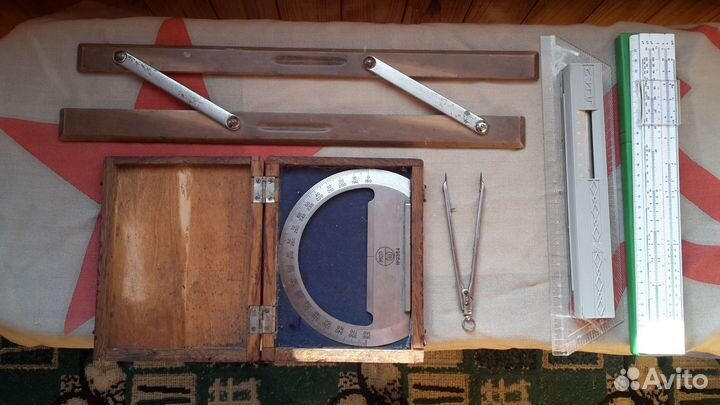 Штурманский набор Линейки. Транспортир СССР 1958 г