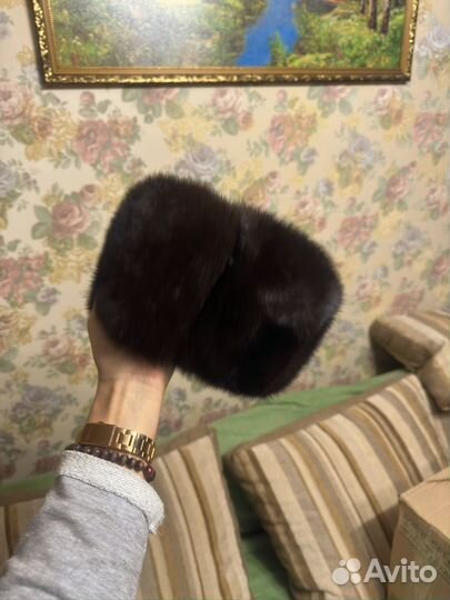 Шапка норковая мужская обманка