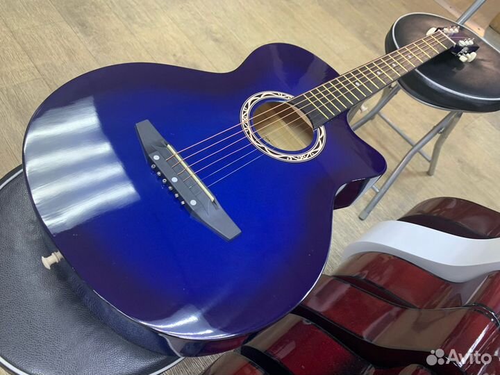 Гитара акустическая синяя Cowboy