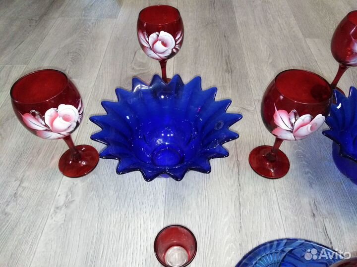 Посуда СССР цветное стекло цена за лот