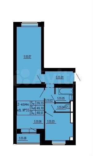 2-к. квартира, 50 м², 7/8 эт.