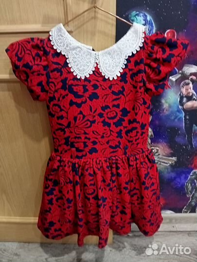 Платье для девочки красное нарядное размер 32