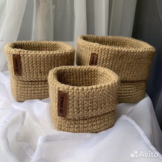 Комплект корзин из джута 