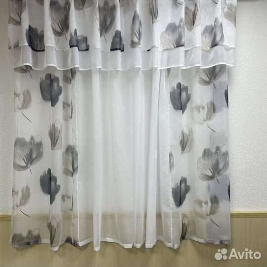 Готовый комплект штор для кухни