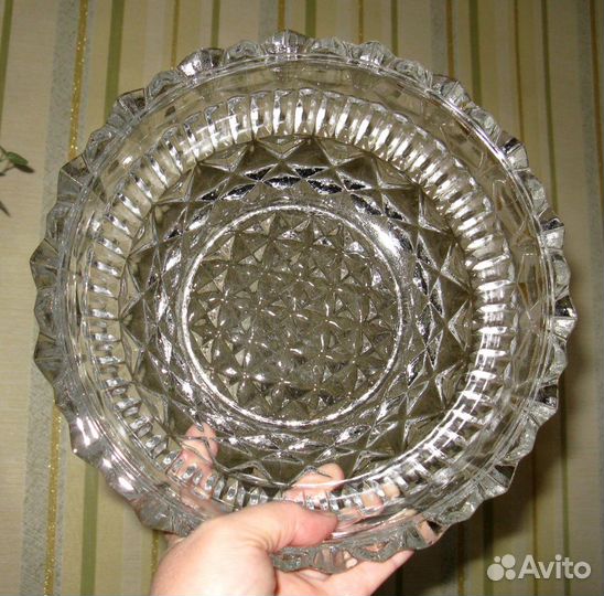 Большая салатница / фруктовница стекло винтаж СССР