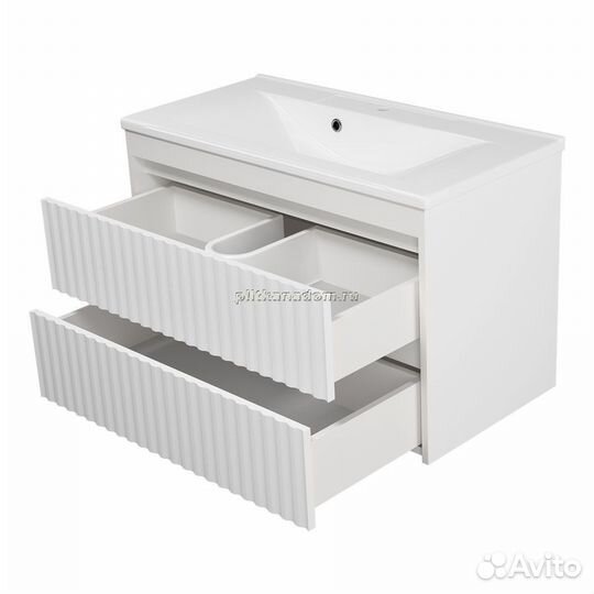 Brevita Balaton - 90 с 2 ящ, подвесная белый Тумба