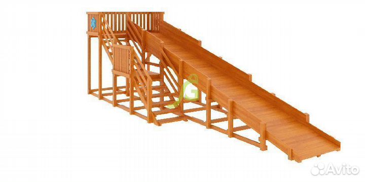 Зимняя деревянная горка Snow Fox, скат 8 м