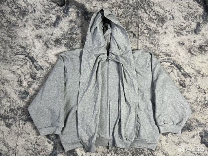 Balenciaha 24SS Incognito Unity Zip-Up Hoodie grey