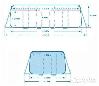 Бассейн каркасный intex 26790 4х2х1,22 м