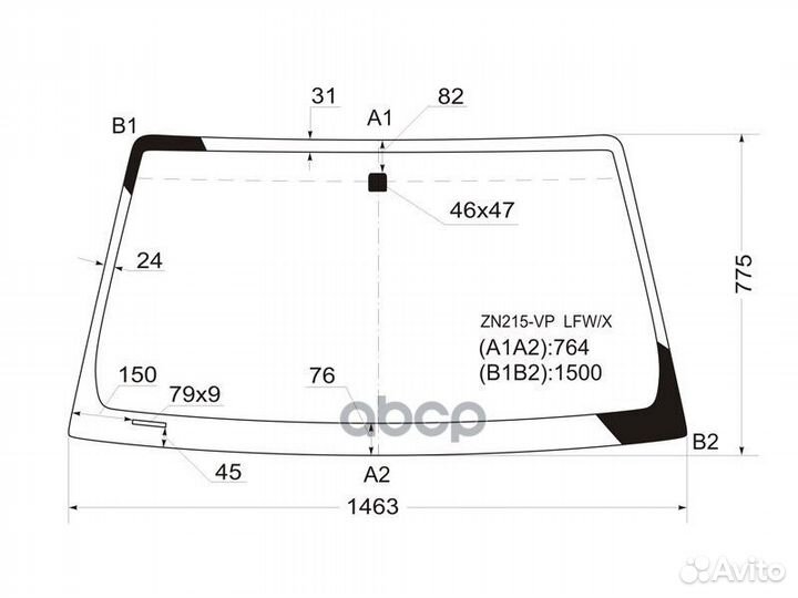 Стекло лобовое toyota hilux pick-UP/fortuner 04